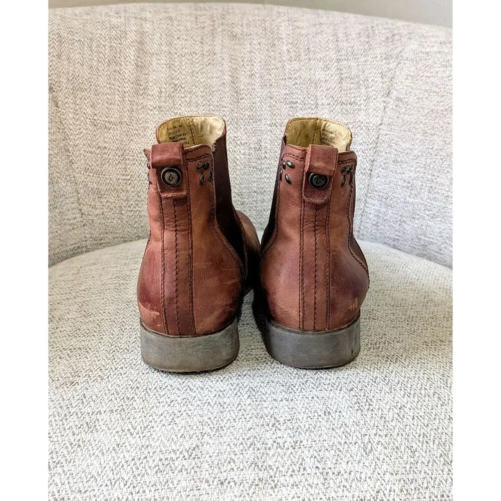 OluKai Kualona Chelsea Brown Leather Utility Cottagecore Bohowestern Boots SZ 7